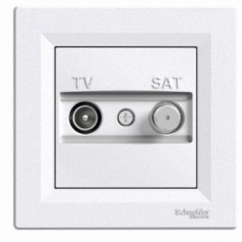 Розетка телевизионная + спутник проходная Schneider Electric Asfora 4 dB Белый EPH3400221